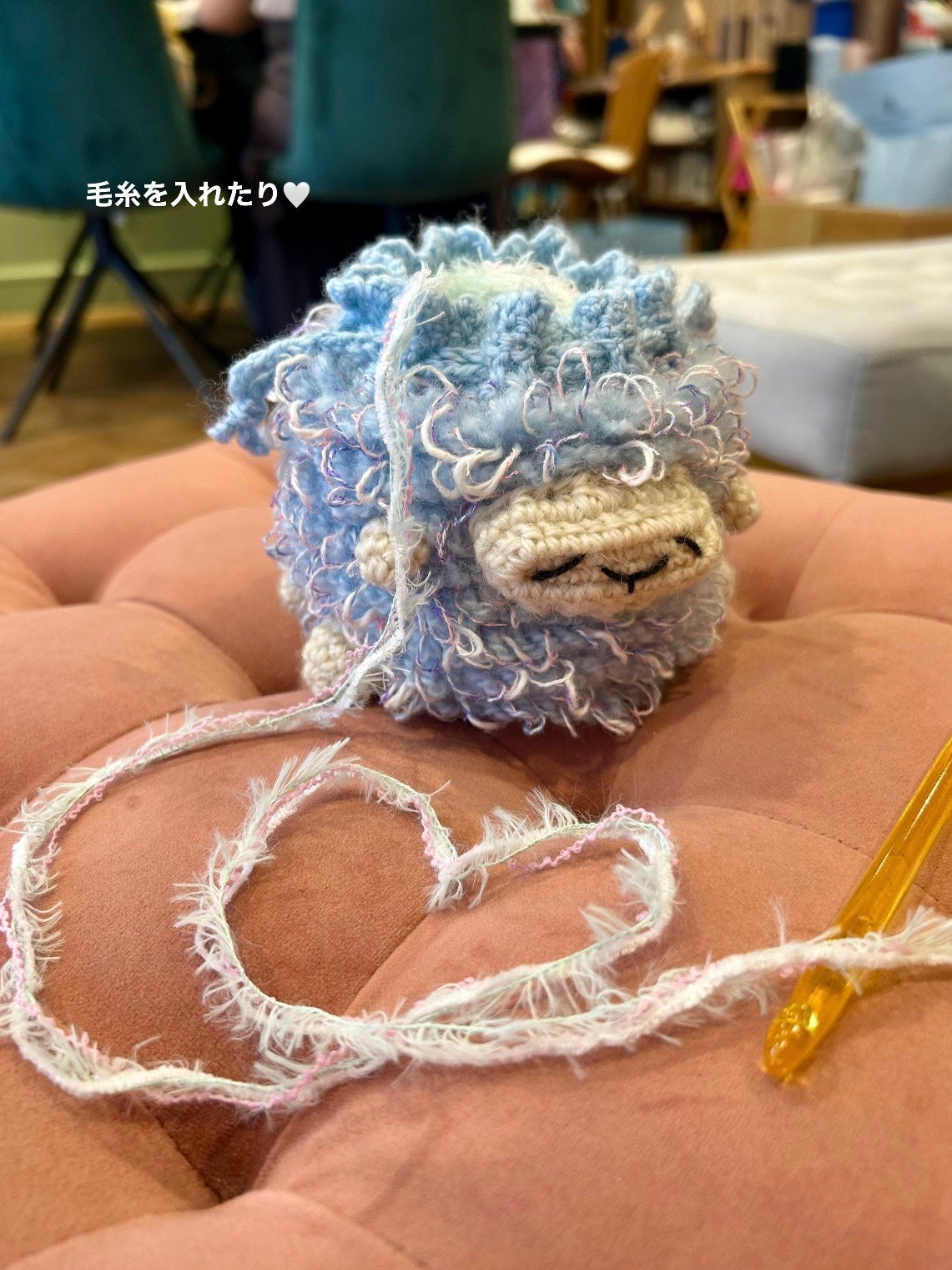 ひつじモップの巾着（選べる4種のカラーセット）【かぎ針編みキット